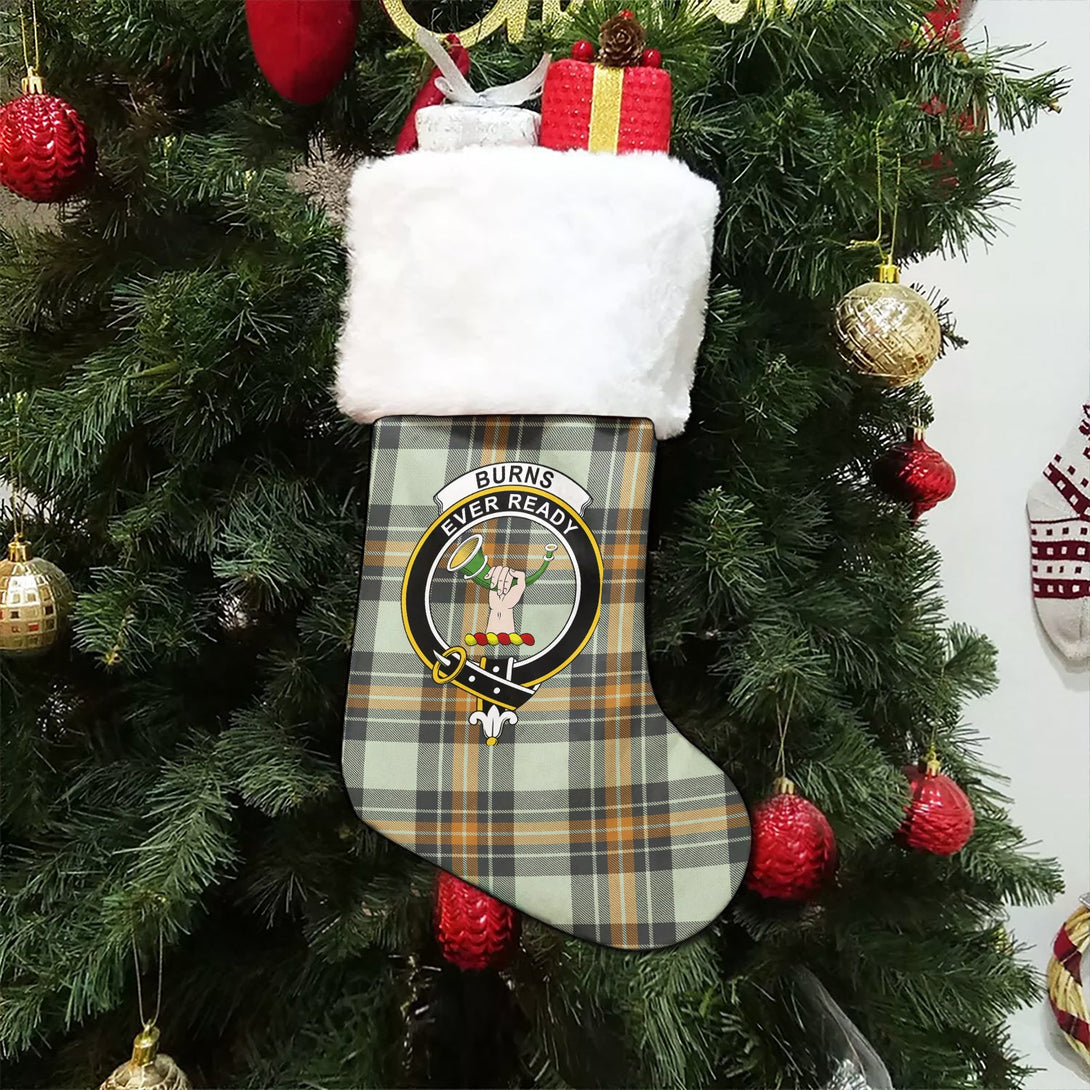 Burns Modern Clan Badge Tartan Christmas Stocking