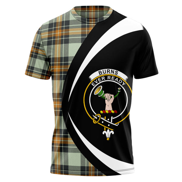 Burns Modern Clan Badge Tartan T-Shirt Circle Style Personalized