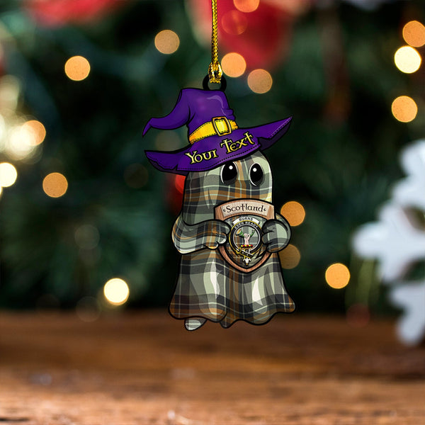 Burns Modern Clan Badge Tartan Wood Acrylic Ornament Halloween Ghost