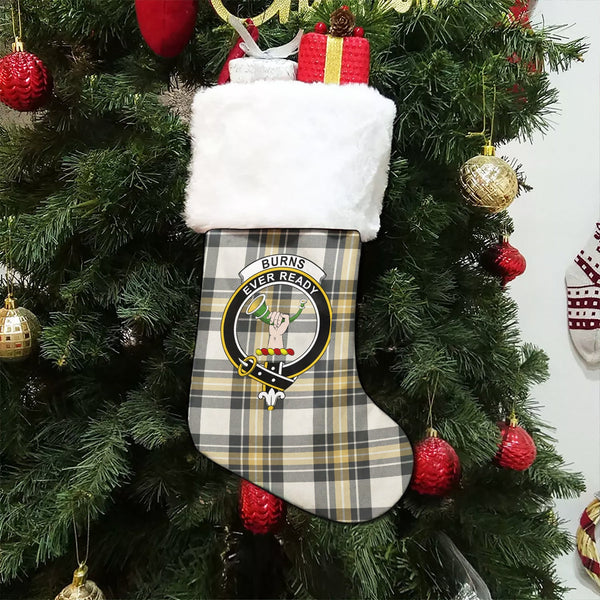 Burns Weathered Clan Badge Tartan Christmas Stocking