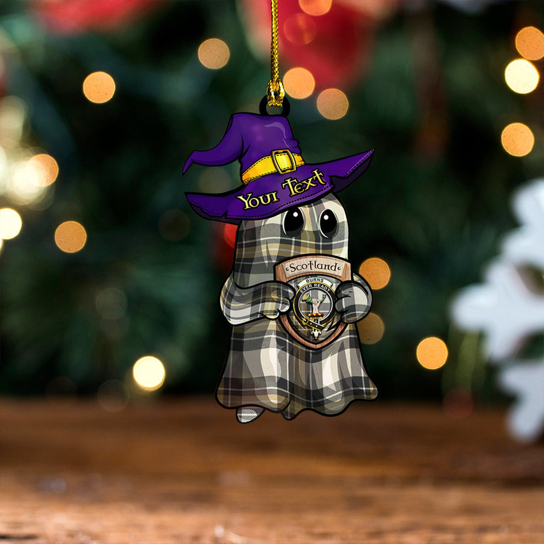 Burns Weathered Clan Badge Tartan Wood Acrylic Ornament Halloween Ghost