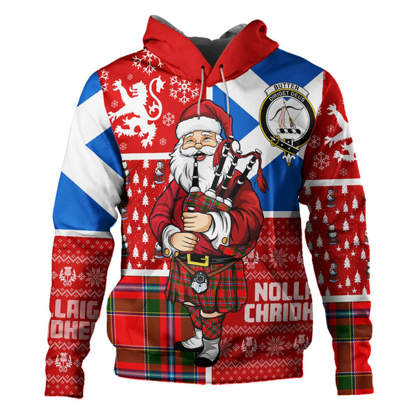 Butter Clan Badge Tartan Hoodie Scotland Christmas Santa