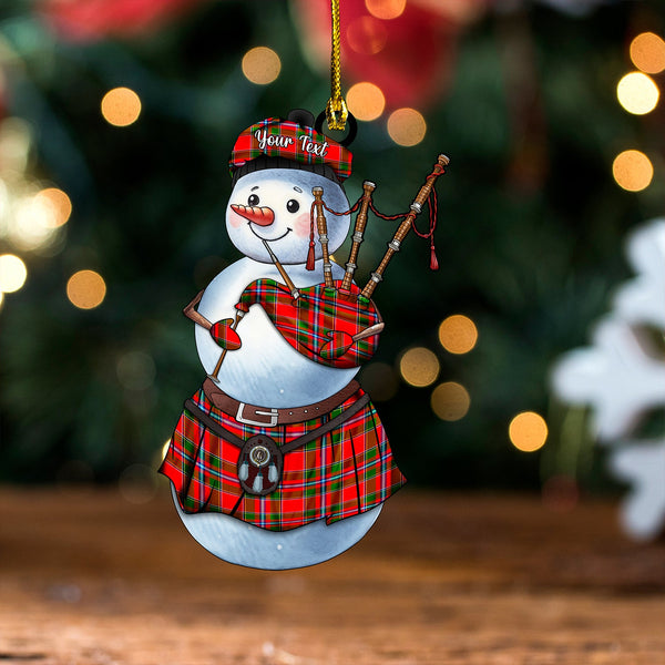 Butter Clan Badge Tartan Wood Acrylic Ornament Snowman Bagpipe Personalized