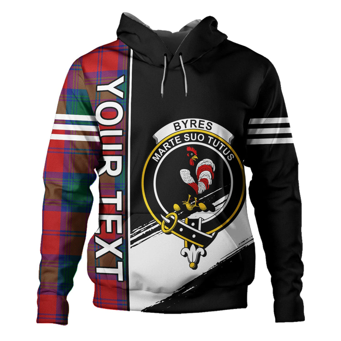 Byres Clan Badge Tartan Hoodie Quarter Style Personalized