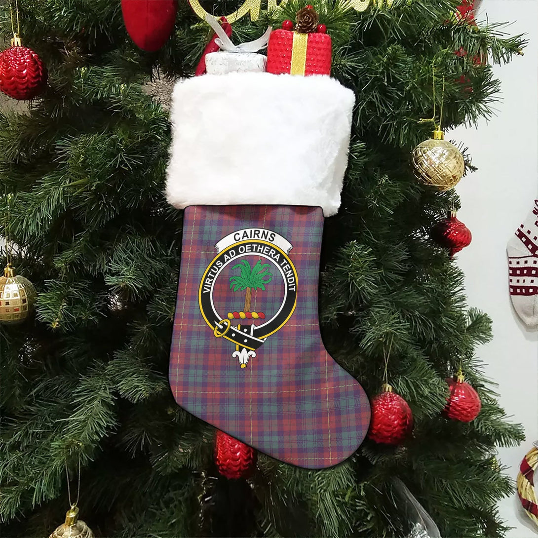 Cairns of Finavon Weathered Clan Badge Tartan Christmas Stocking