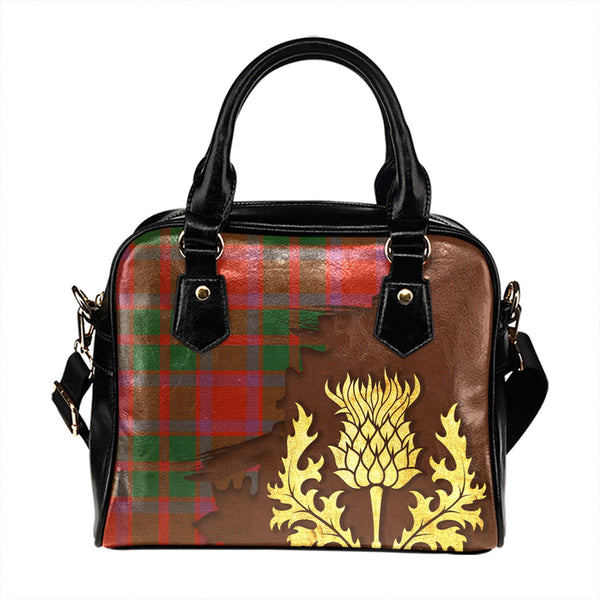 Caledonian Ancient Tartan Shoulder Handbag Thistle Oldest Style