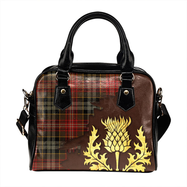 Caledonian Hunting Modern Tartan Shoulder Handbag Thistle Oldest Style