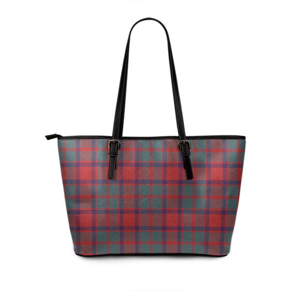 Caledonian Weathered Tartan Leather Tote Bag