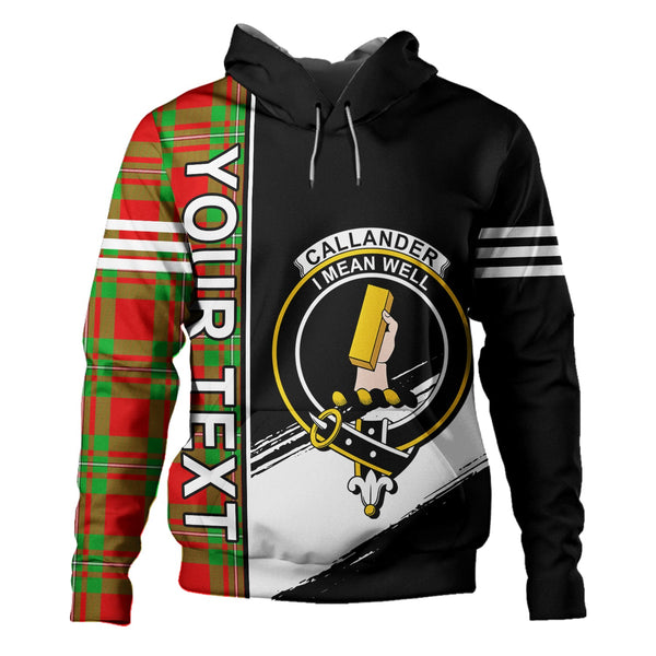 Callander Clan Badge Tartan Hoodie Quarter Style Personalized