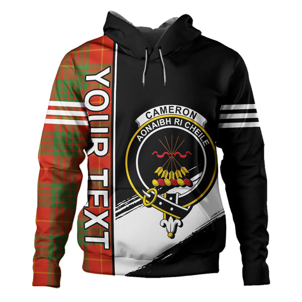 Cameron Ancient Clan Badge Tartan Hoodie Quarter Style Personalized