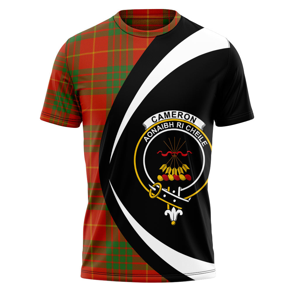 Cameron Ancient Clan Badge Tartan T-Shirt Circle Style Personalized