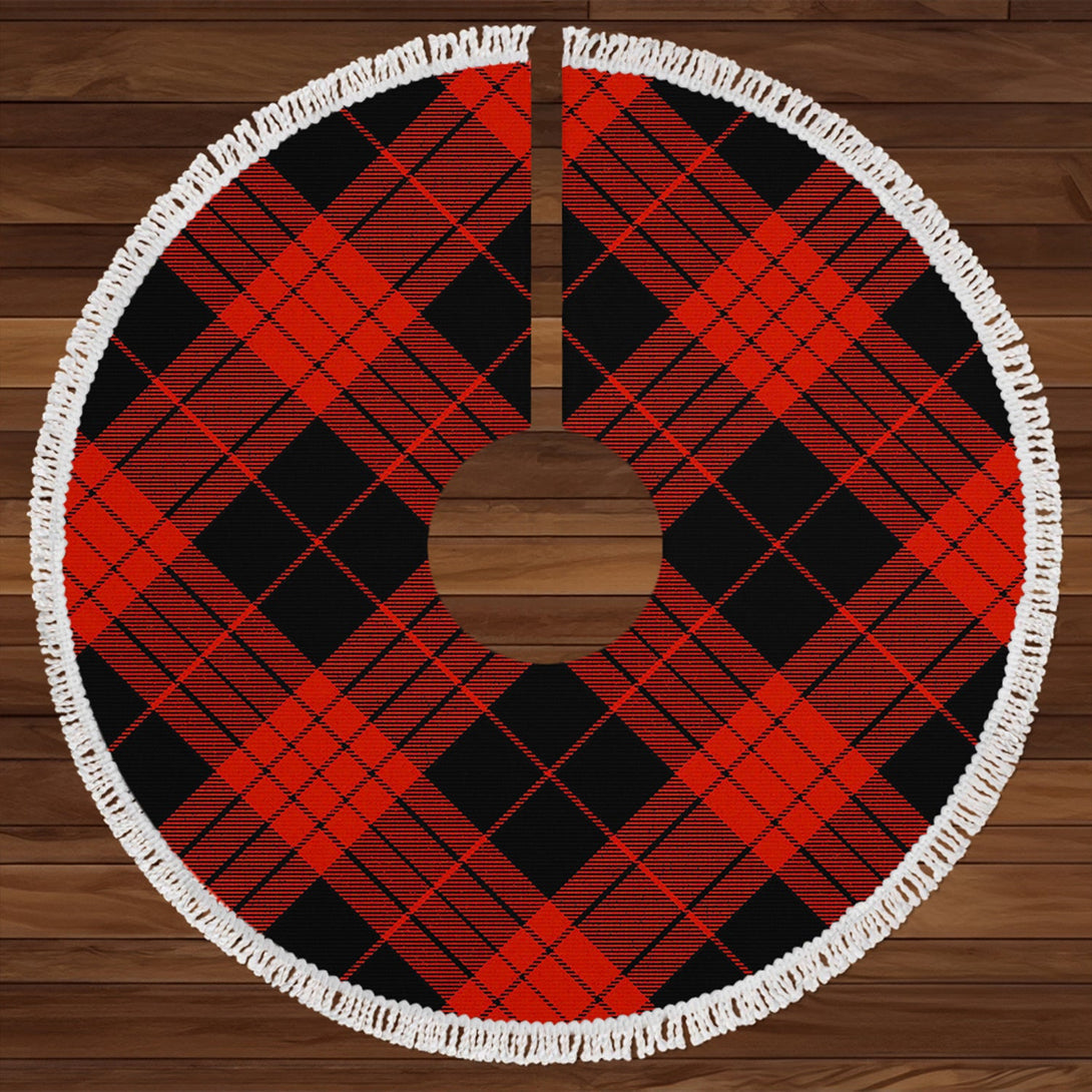 Cameron Black - Red Ancient Tartan Christmas Tree Skirt