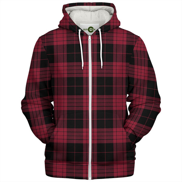 Cameron Black - Red Modern Tartan Sherpa Hoodie