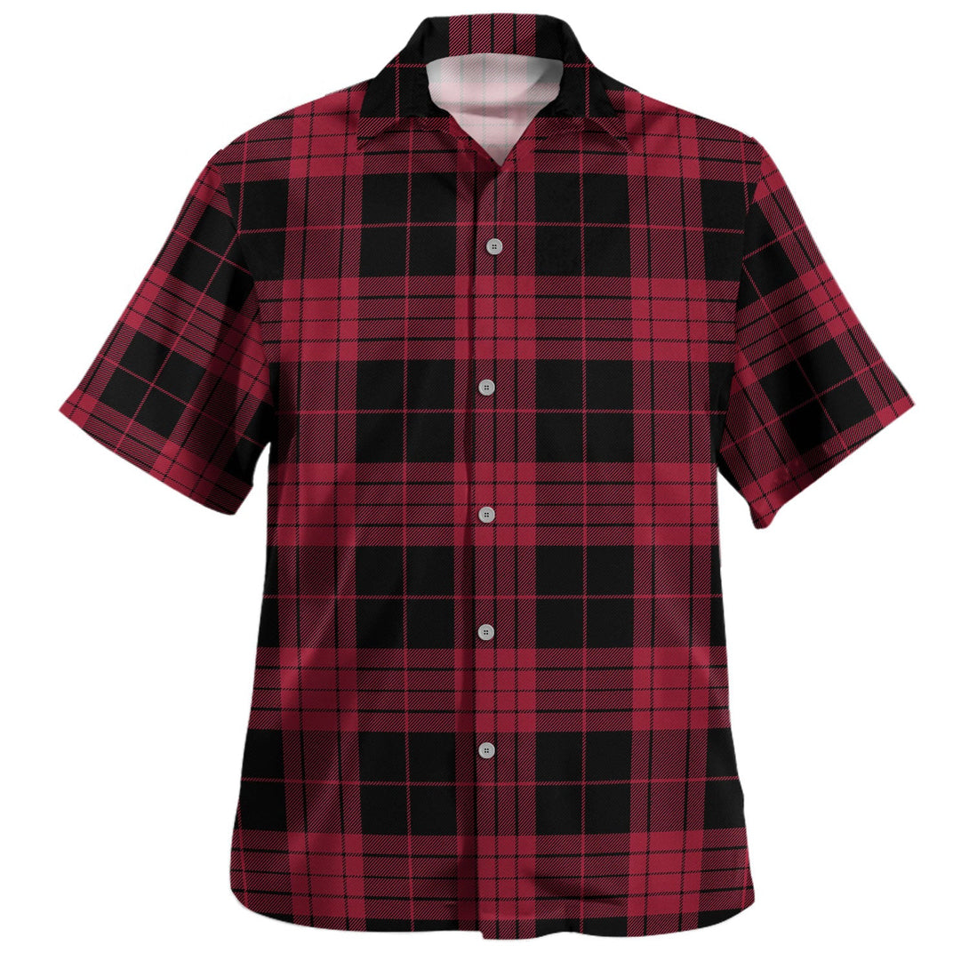 Cameron Black - Red Modern Tartan Hawaiian Shirt