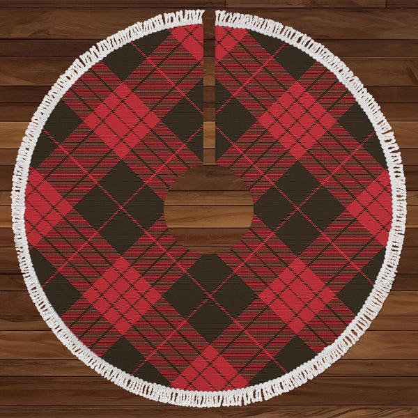 Cameron Black - Red Weathered Tartan Christmas Tree Skirt