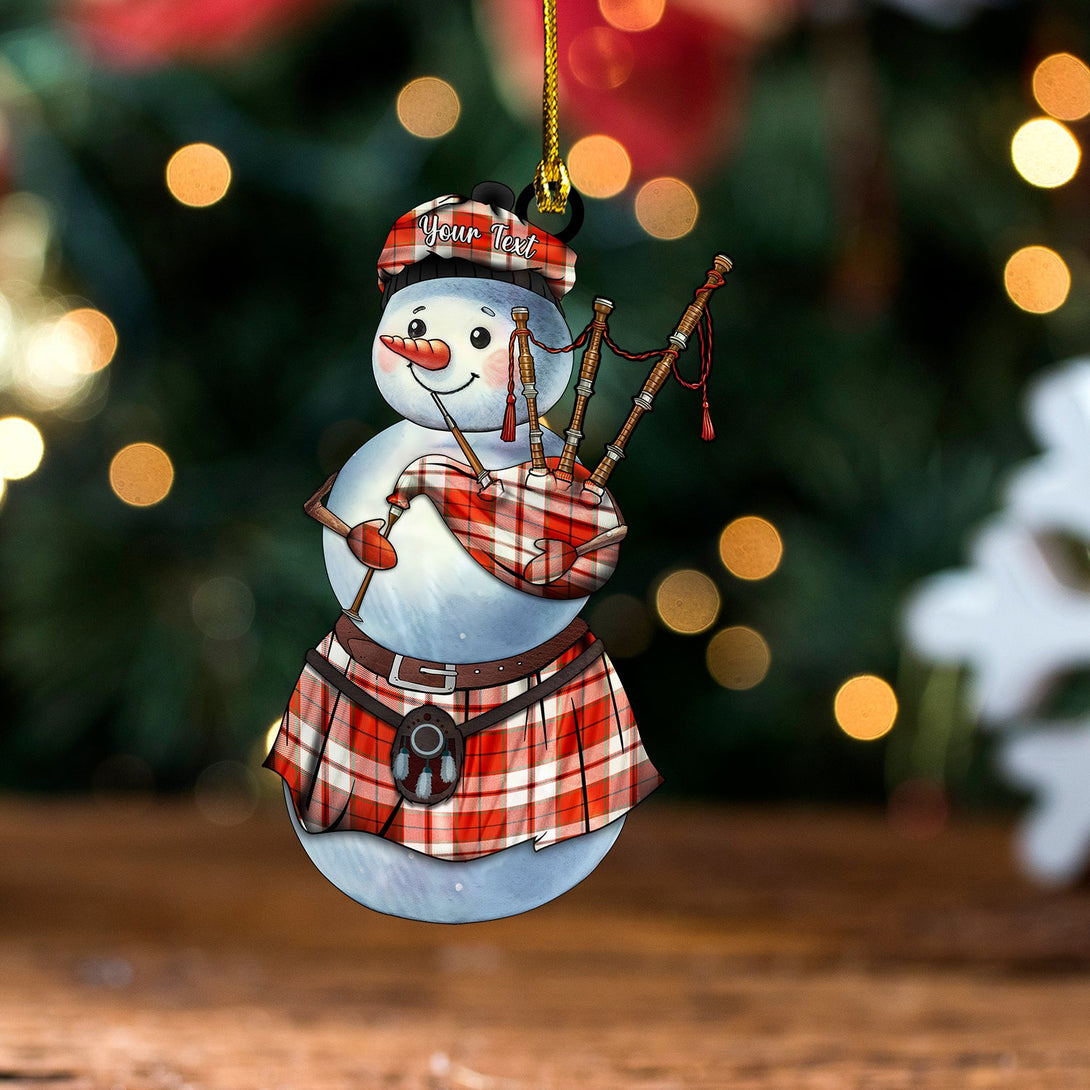 Cameron Hose Ancient Tartan Wood Acrylic Ornament Snowman Bagpipe Personalized