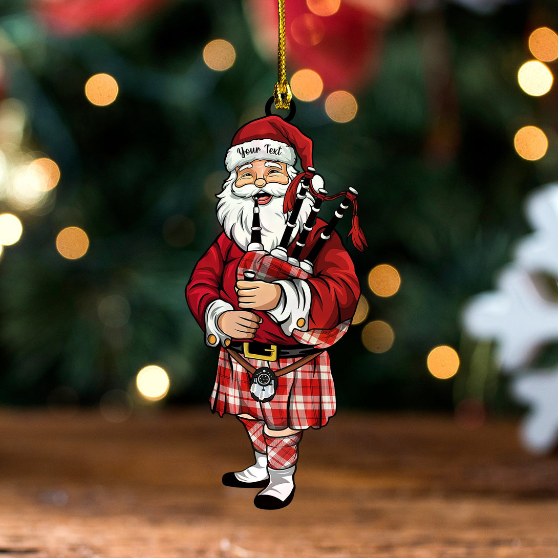 Cameron Hose 2 Modern Tartan Wood Acrylic Ornament Santa Personalized