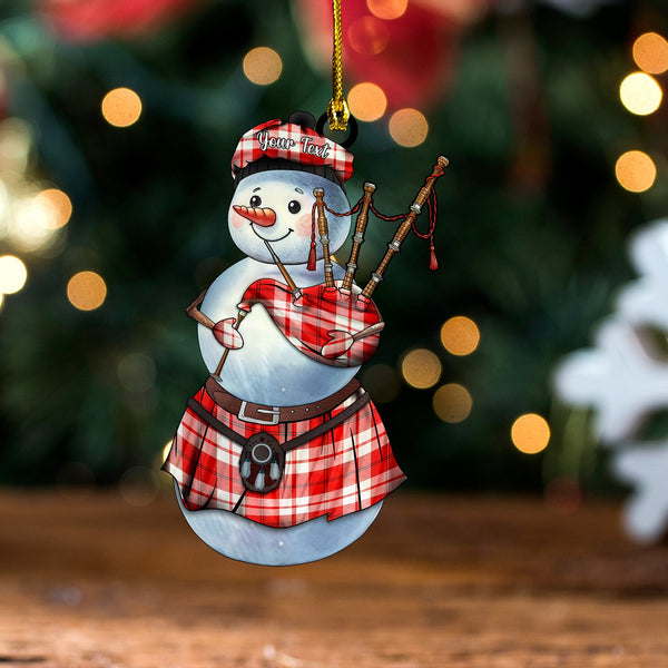 Cameron Hose 2 Modern Tartan Wood Acrylic Ornament Snowman Bagpipe Personalized