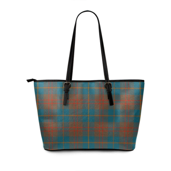 Cameron Hunting Ancient Tartan Leather Tote Bag