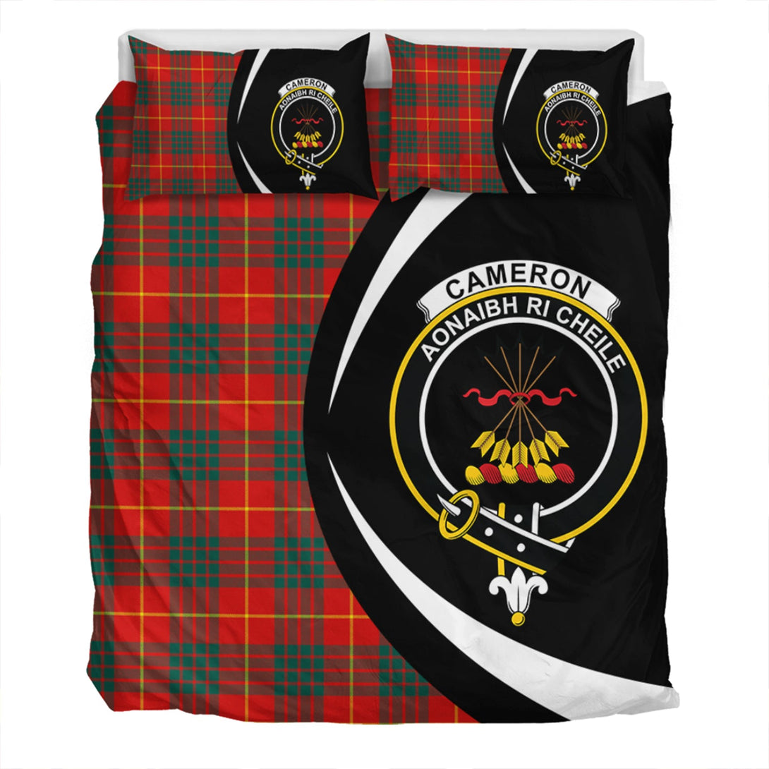 Cameron Modern 2 Clan Badge Tartan Bedding Set Circle Style