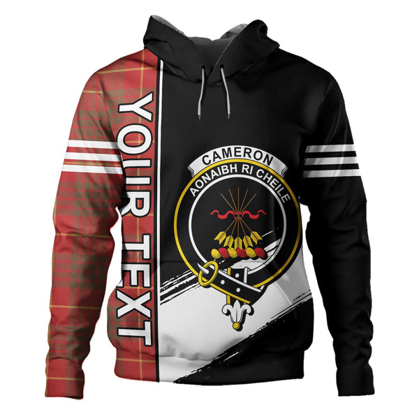 Cameron Weathered 2 Clan Badge Tartan Hoodie Quarter Style Personalized