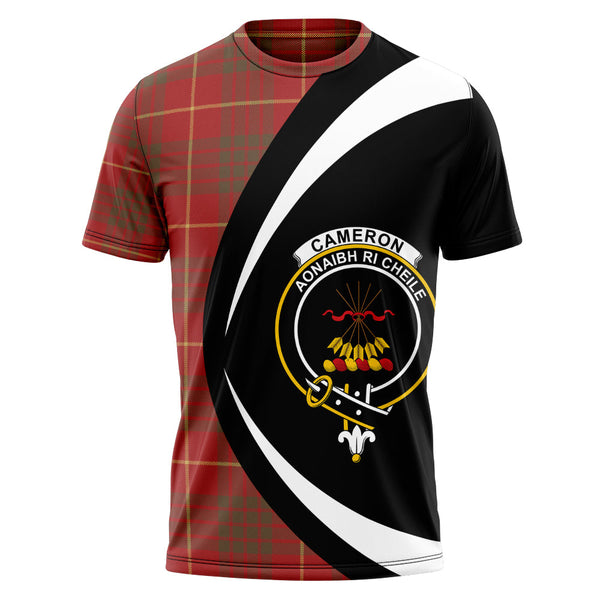 Cameron Weathered 2 Clan Badge Tartan T-Shirt Circle Style Personalized