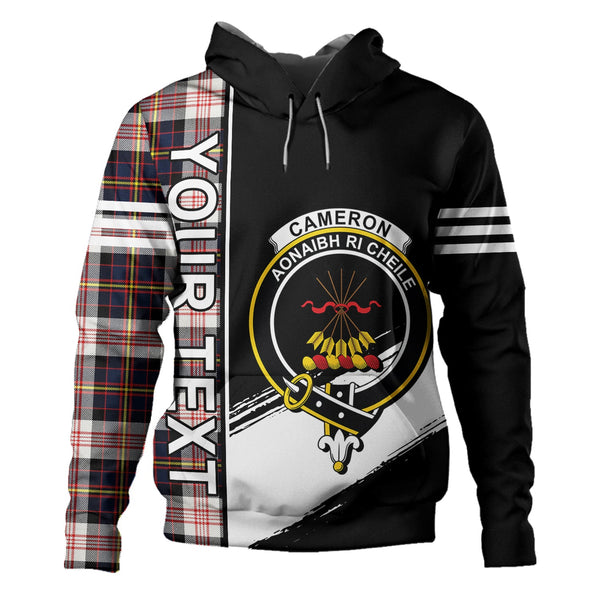 Cameron of Erracht Dress Modern 2 Clan Badge Tartan Hoodie Quarter Style Personalized