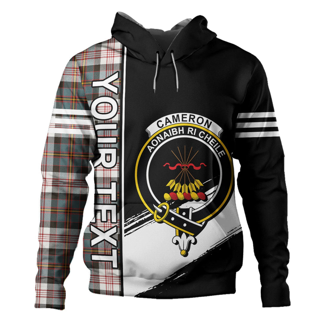 Cameron of Erracht Dress Weathered 2 Clan Badge Tartan Hoodie Quarter Style Personalized