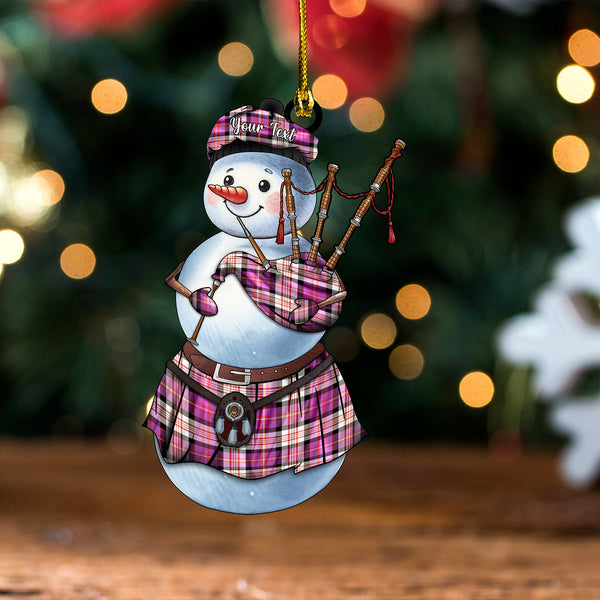 Cameron of Erracht Dress #2 Ancient 2 Clan Badge Tartan Wood Acrylic Ornament Snowman Bagpipe Personalized