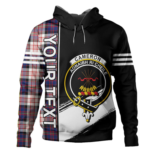 Cameron of Erracht Dress #2 Modern 2 Clan Badge Tartan Hoodie Quarter Style Personalized