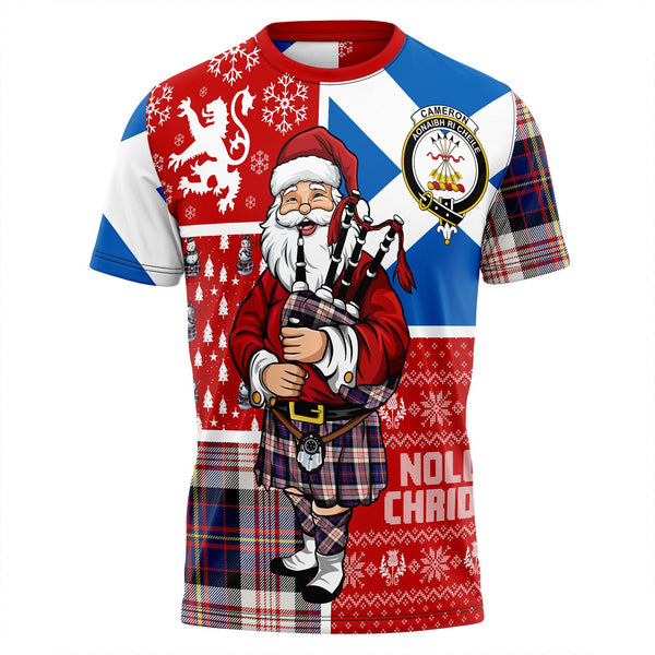 Cameron of Erracht Dress #2 Modern 2 Clan Badge Tartan T-Shirt Scotland Christmas Santa