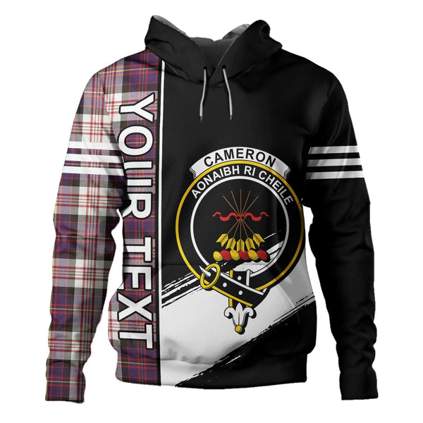 Cameron of Erracht Dress #2 Weathered 2 Clan Badge Tartan Hoodie Quarter Style Personalized