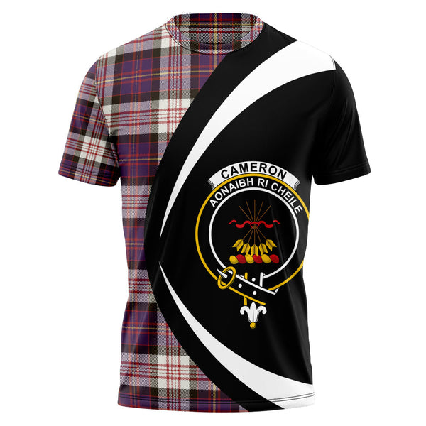 Cameron of Erracht Dress #2 Weathered 2 Clan Badge Tartan T-Shirt Circle Style Personalized