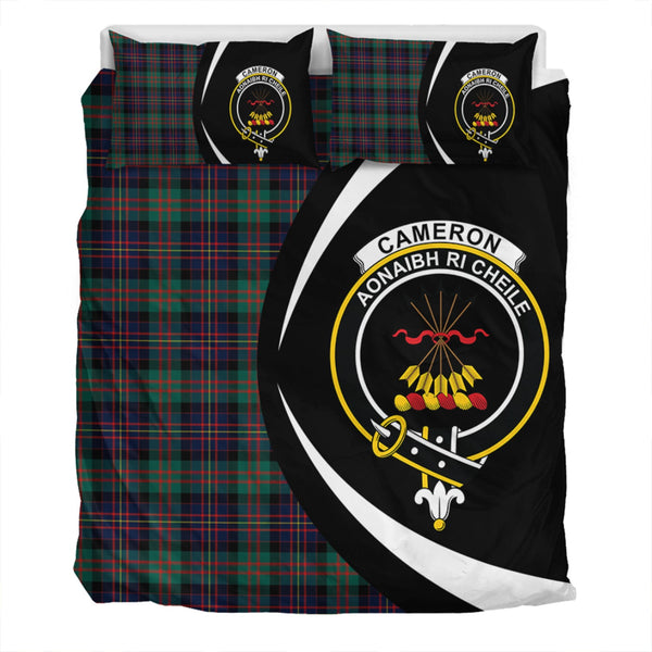 Cameron of Erracht Modern 2 Clan Badge Tartan Bedding Set Circle Style