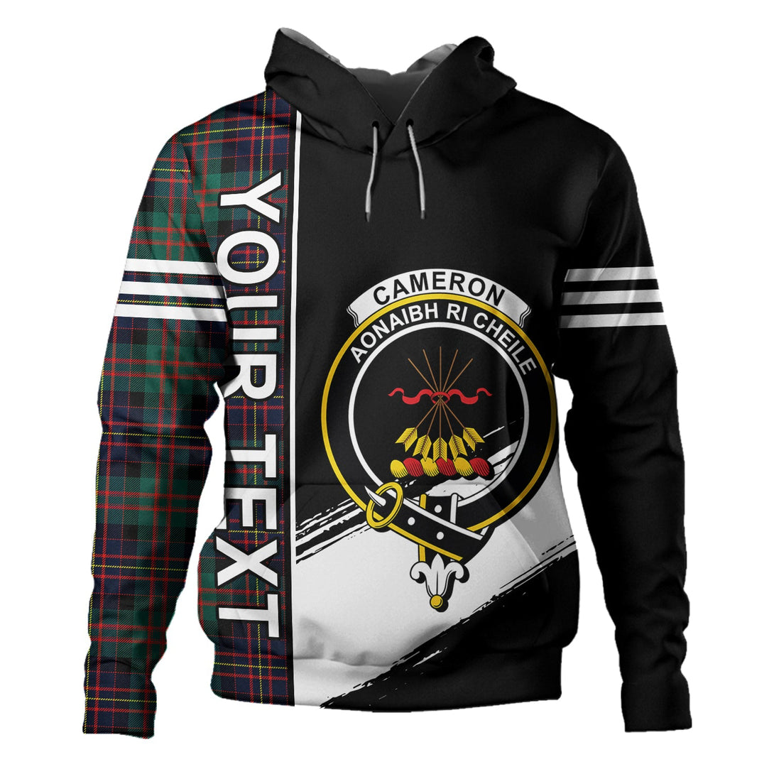 Cameron of Erracht Modern 2 Clan Badge Tartan Hoodie Quarter Style Personalized