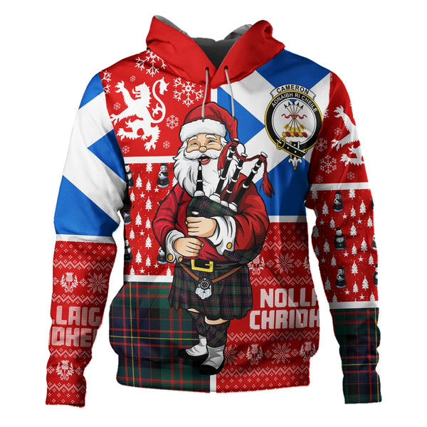 Cameron of Erracht Modern 2 Clan Badge Tartan Hoodie Scotland Christmas Santa