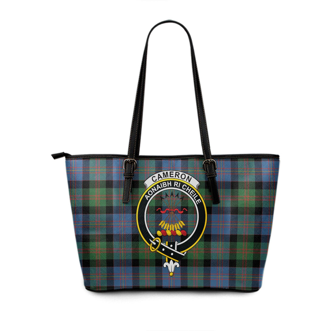 Cameron of Erracht #3 Ancient 2 Clan Badge Tartan Leather Tote Bag