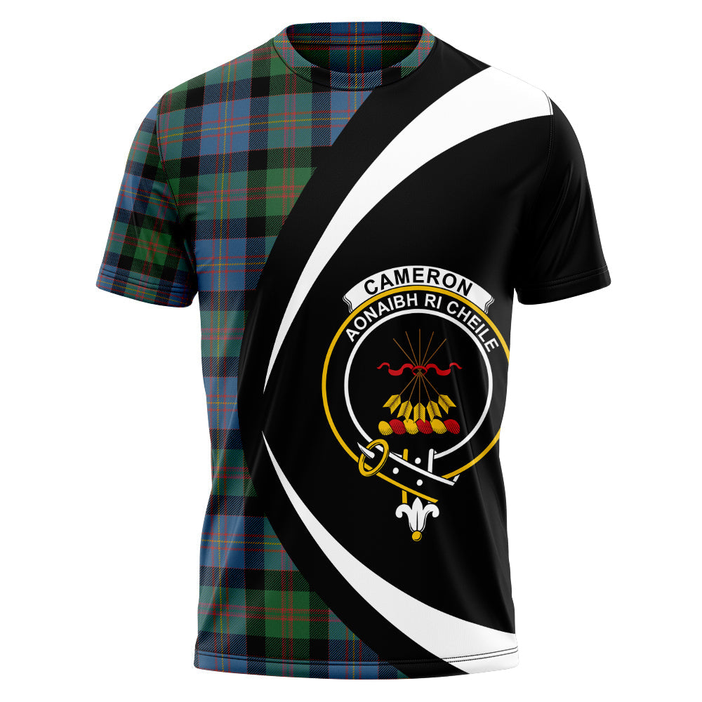 Cameron of Erracht #3 Ancient 2 Clan Badge Tartan T-Shirt Circle Style Personalized