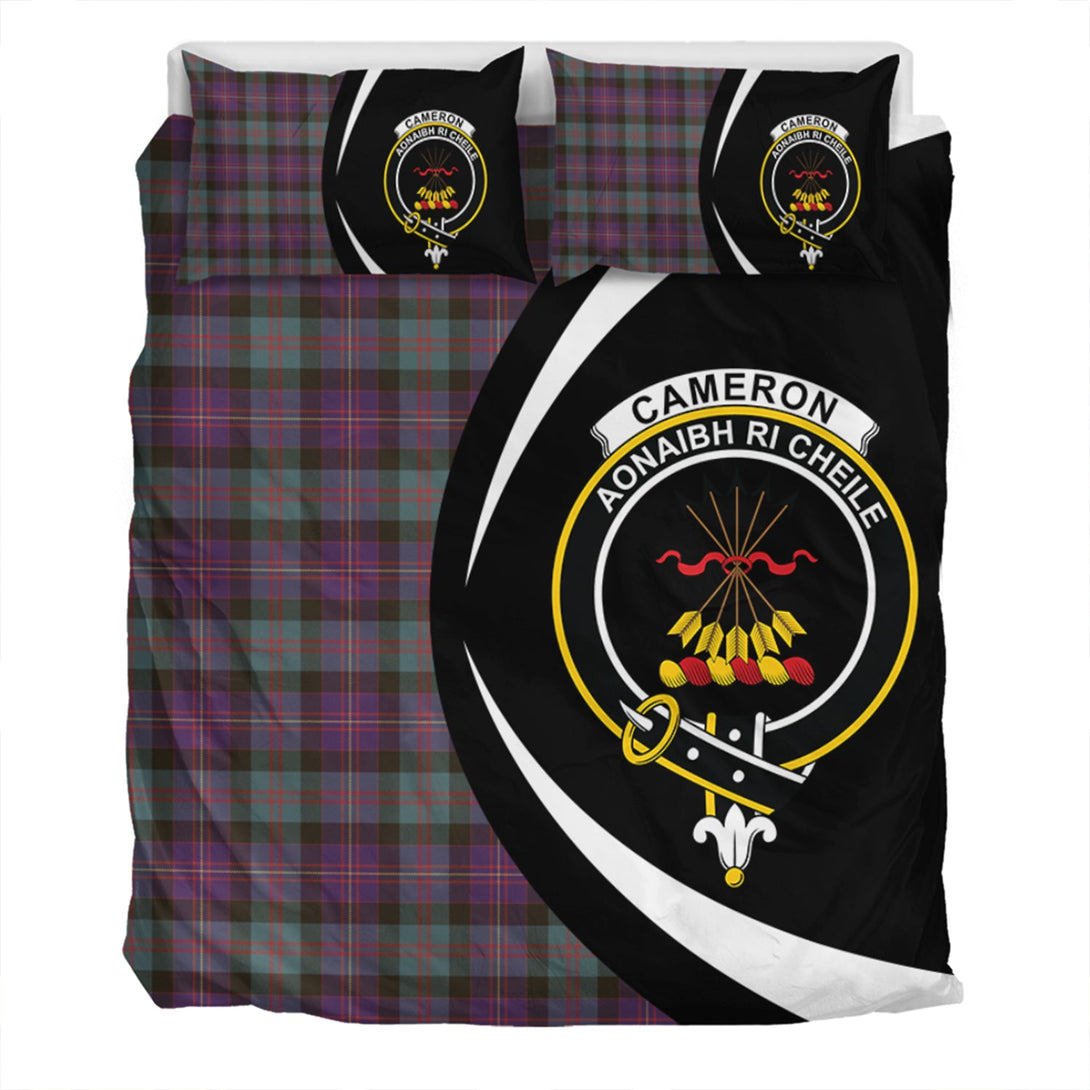 Cameron of Erracht #3 Weathered 2 Clan Badge Tartan Bedding Set Circle Style