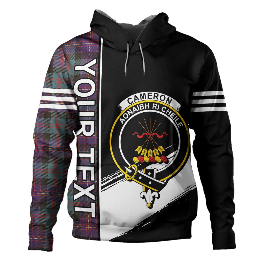 Cameron of Erracht #3 Weathered 2 Clan Badge Tartan Hoodie Quarter Style Personalized