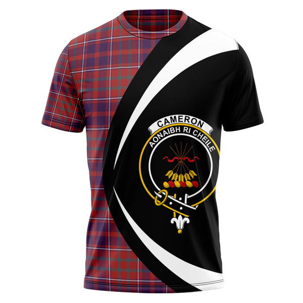 Cameron of Locheil Weathered 2 Clan Badge Tartan T-Shirt Circle Style Personalized