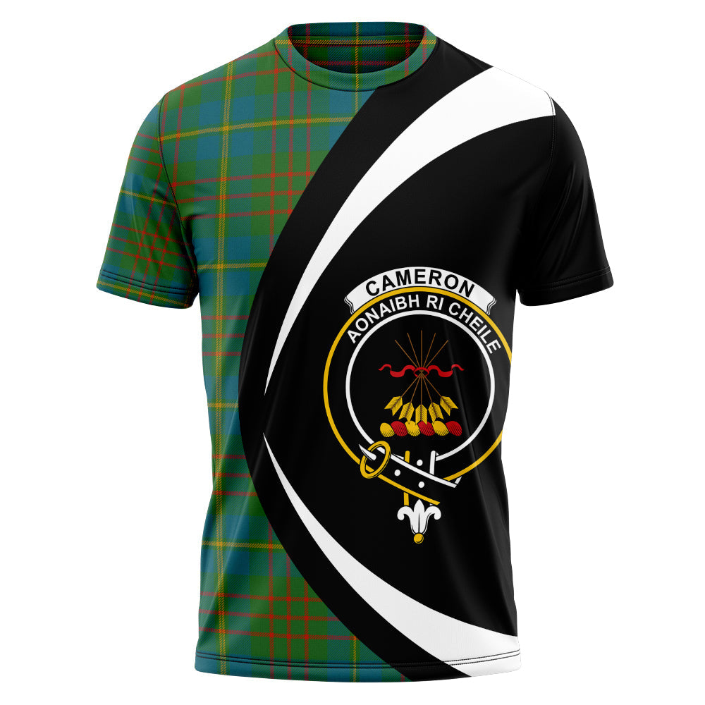 Cameron of Lochiel Hunting Ancient 2 Clan Badge Tartan T-Shirt Circle Style Personalized