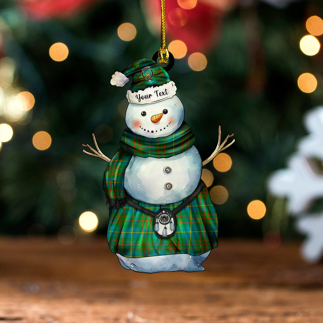 Cameron of Lochiel Hunting Ancient 2 Clan Badge Tartan Wood Acrylic Ornament Snowman Warrior Personalized