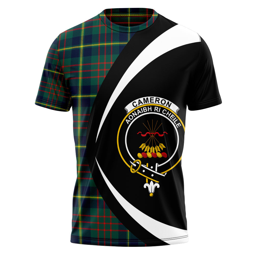 Cameron of Lochiel Hunting Modern 2 Clan Badge Tartan T-Shirt Circle Style Personalized