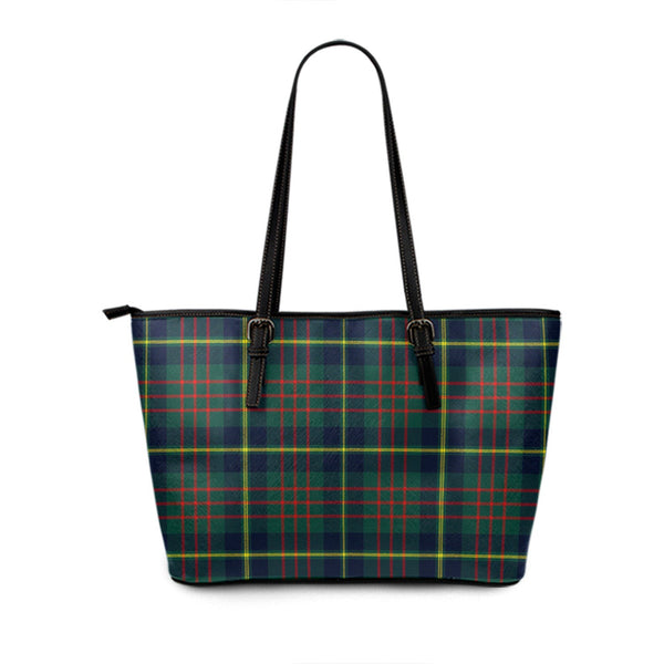 Cameron of Lochiel Hunting Modern Tartan Leather Tote Bag