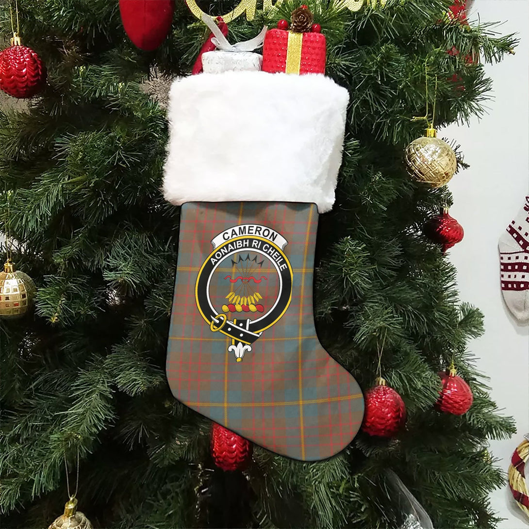 Cameron of Lochiel Hunting Weathered 2 Clan Badge Tartan Christmas Stocking