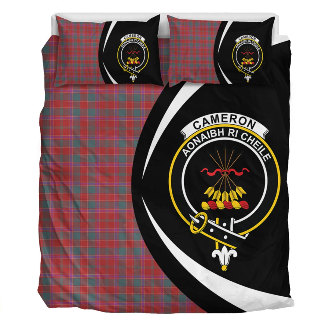 Cameron of Lochiel #2 (Munro #2) Weathered Clan Badge Tartan Bedding Set Circle Style