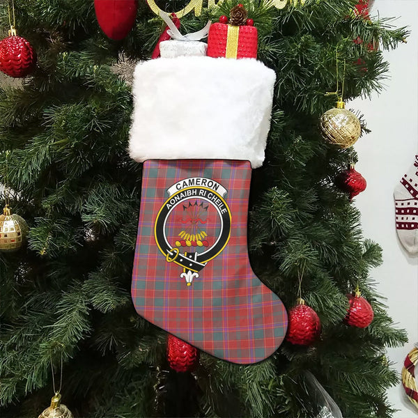 Cameron of Lochiel #2 (Munro #2) Weathered Clan Badge Tartan Christmas Stocking