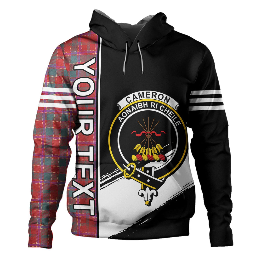 Cameron of Lochiel #2 (Munro #2) Weathered Clan Badge Tartan Hoodie Quarter Style Personalized