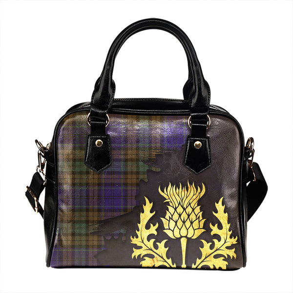 Campbell 42nd Dress Balhousie Weathered Tartan Shoulder Handbag Thistle Oldest Style